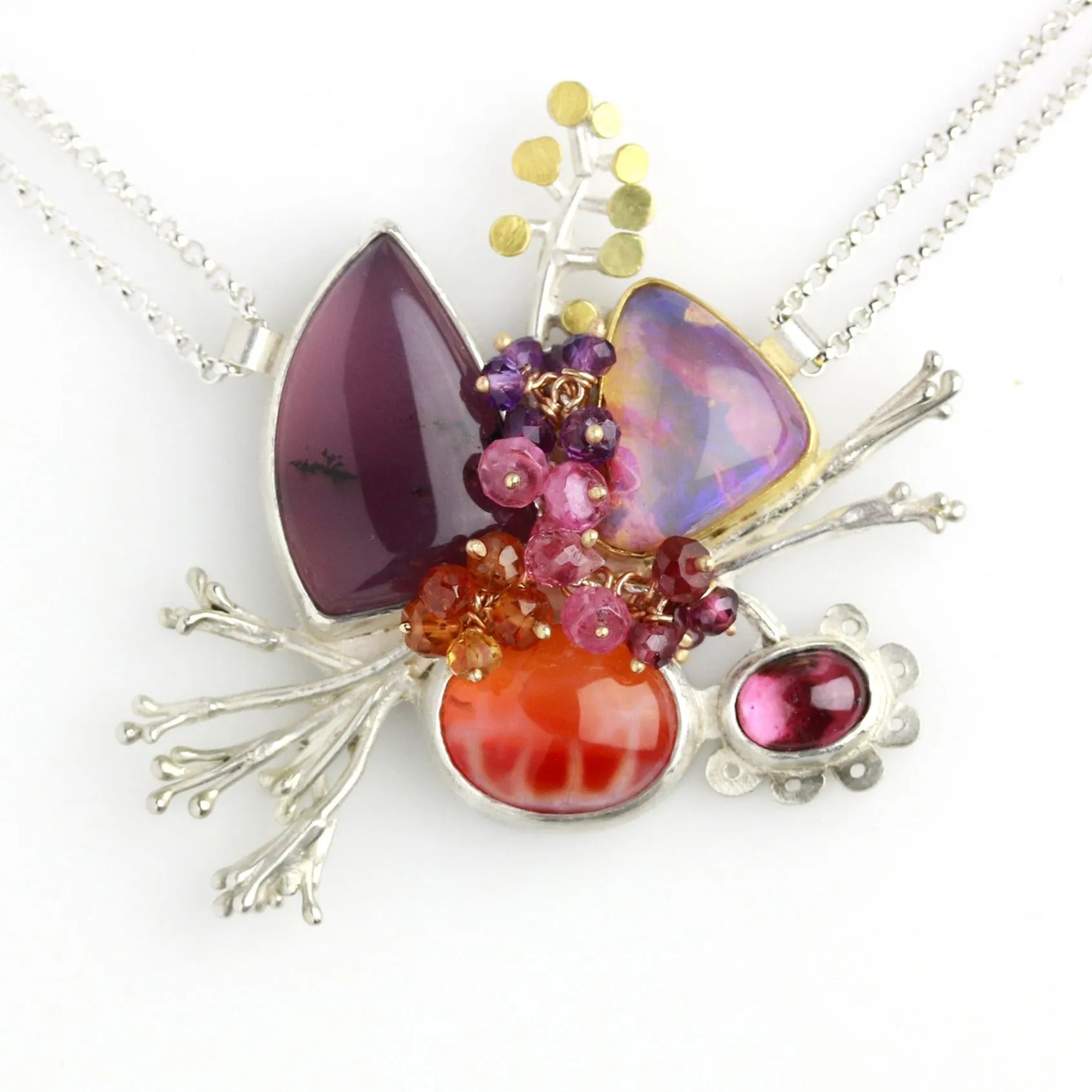 Sold! Amethyst Sage Agate and Boulder Opal Growth Pendant