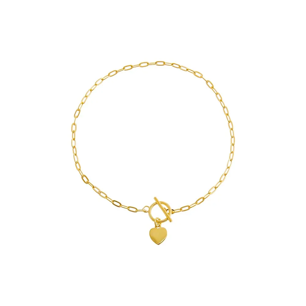 Solid Heart Toggle Bracelet