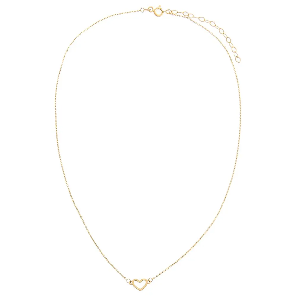 Solid Mini Open Heart Choker Necklace 14K