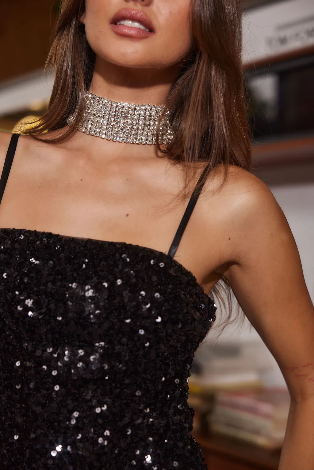 Sophie Silver Rhinestone Choker