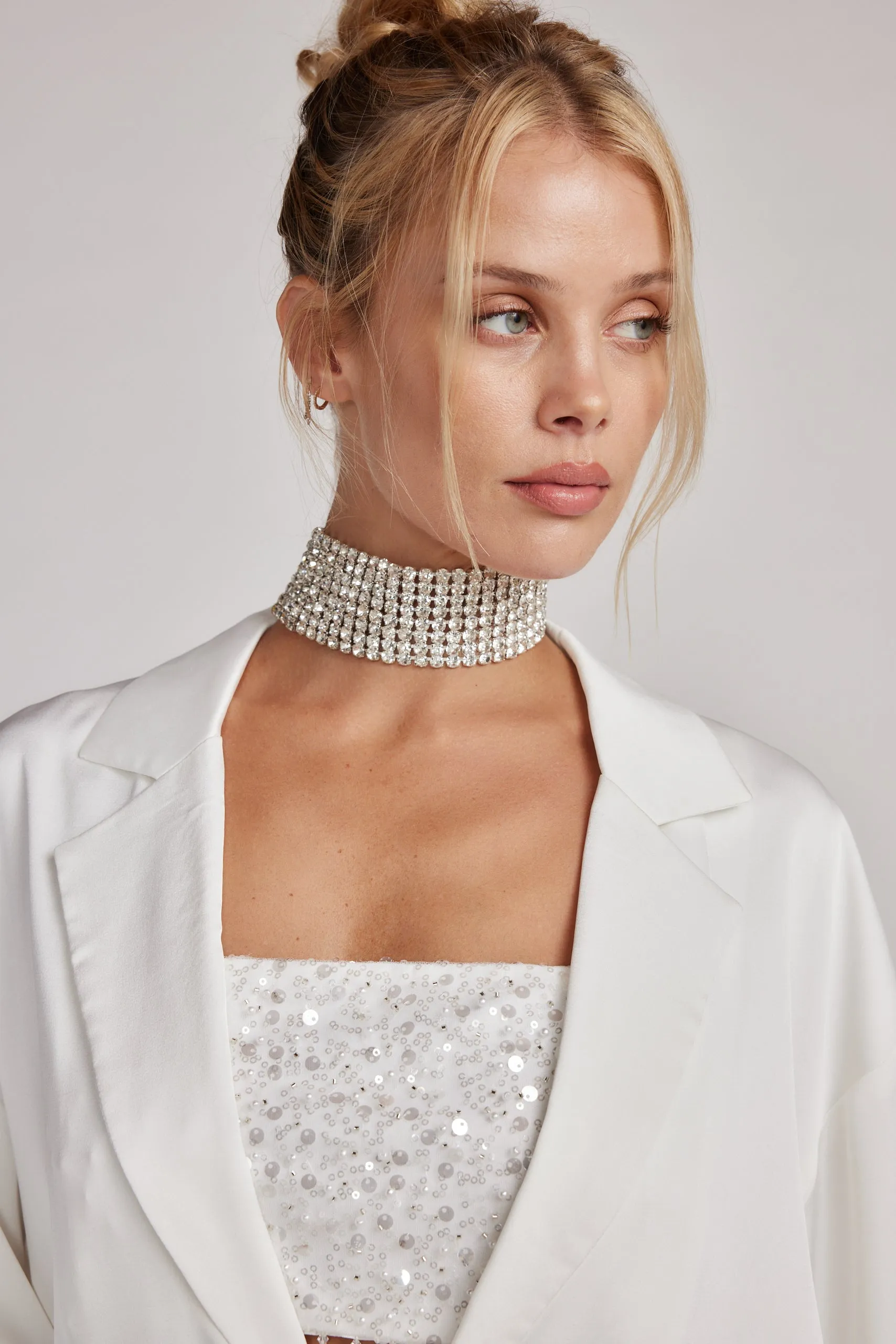 Sophie Silver Rhinestone Choker