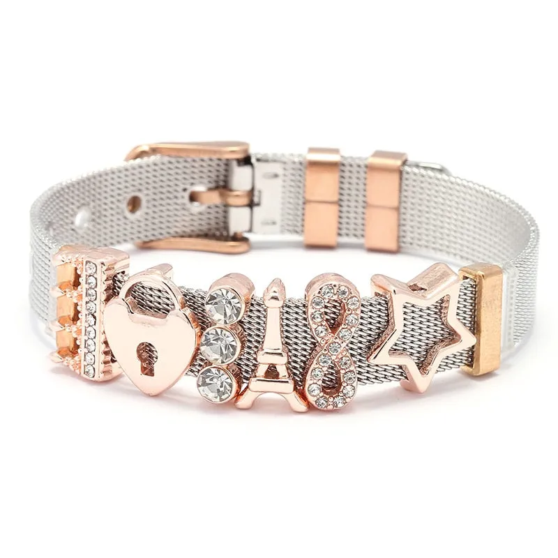 Stainless Steel Charm Lover Bracelet
