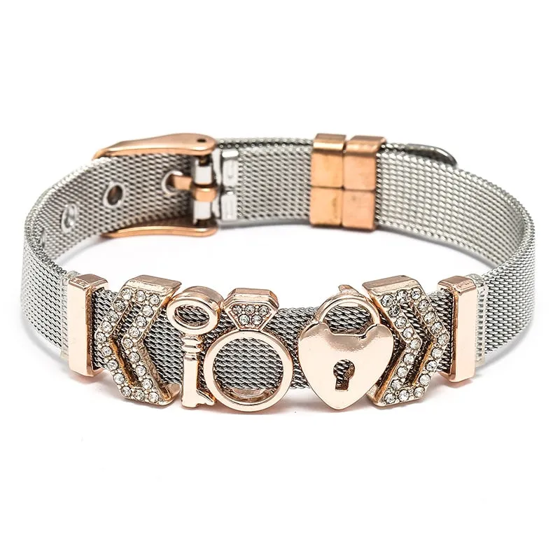 Stainless Steel Charm Lover Bracelet