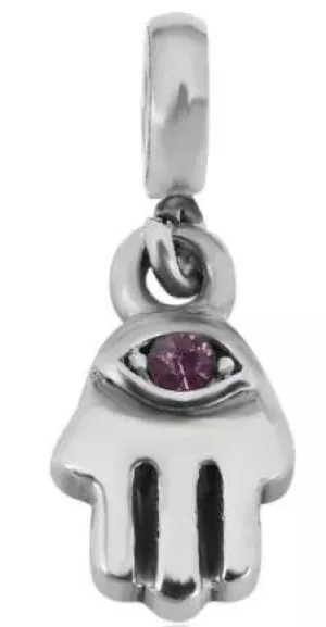 Stainless Steel CZ Hamsa Mini Charm
