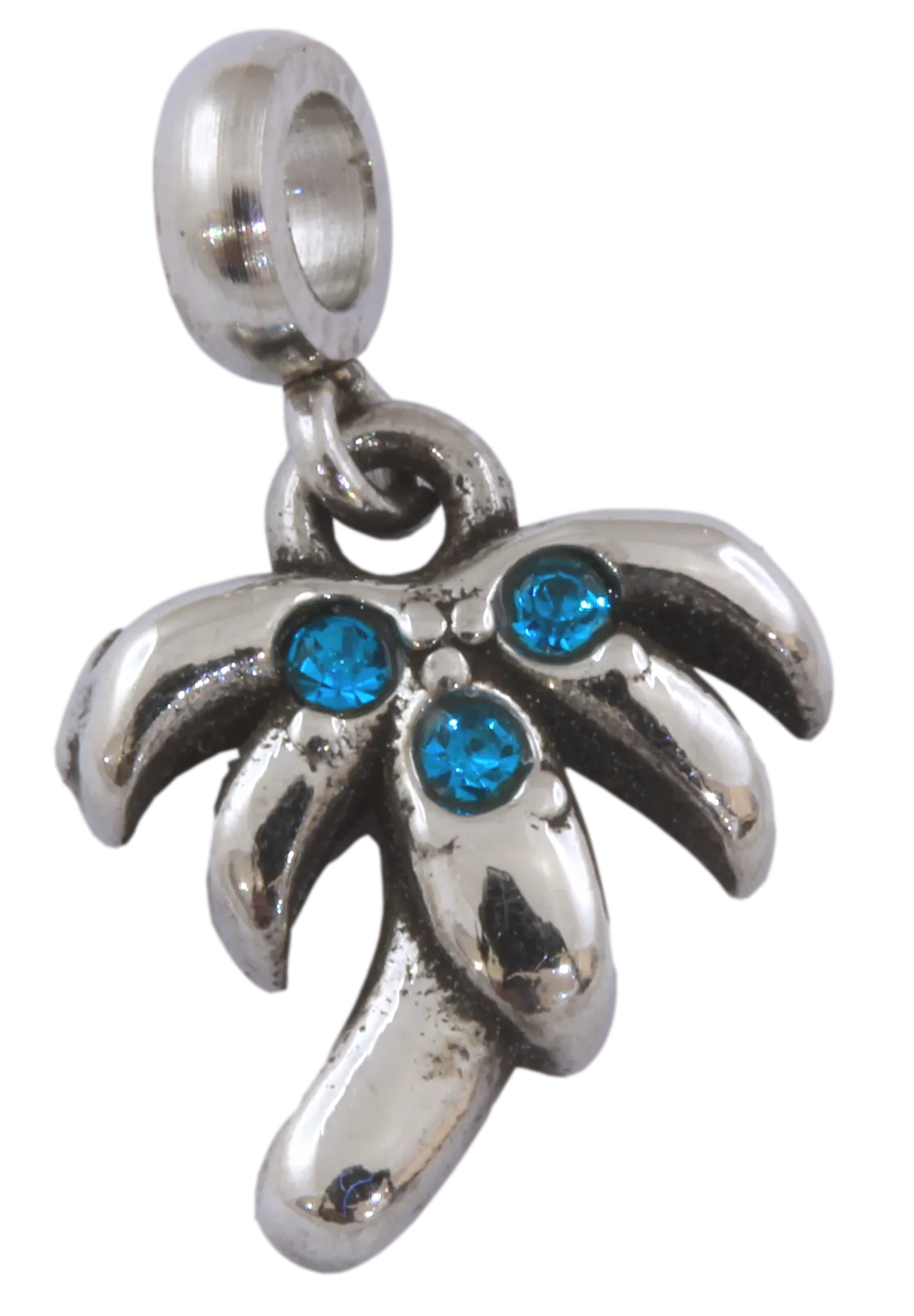 Stainless Steel CZ Palm Tree Mini Charm