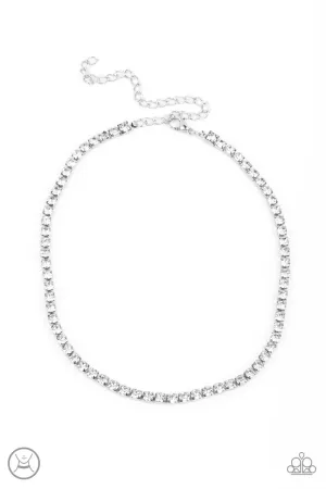 Starlight Radiance White Paparazzi Choker Necklace