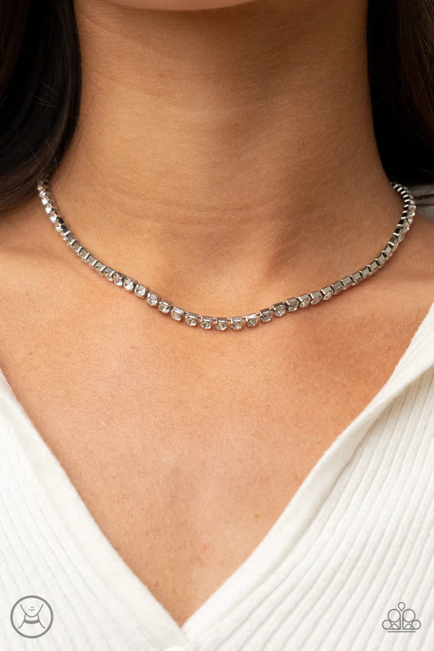 Starlight Radiance White Paparazzi Choker Necklace