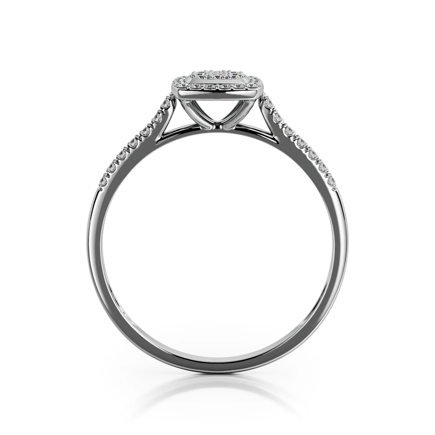 Stellar Cushion Halo Natural   Diamond Engagement Ring