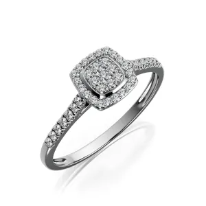 Stellar Cushion Halo Natural   Diamond Engagement Ring