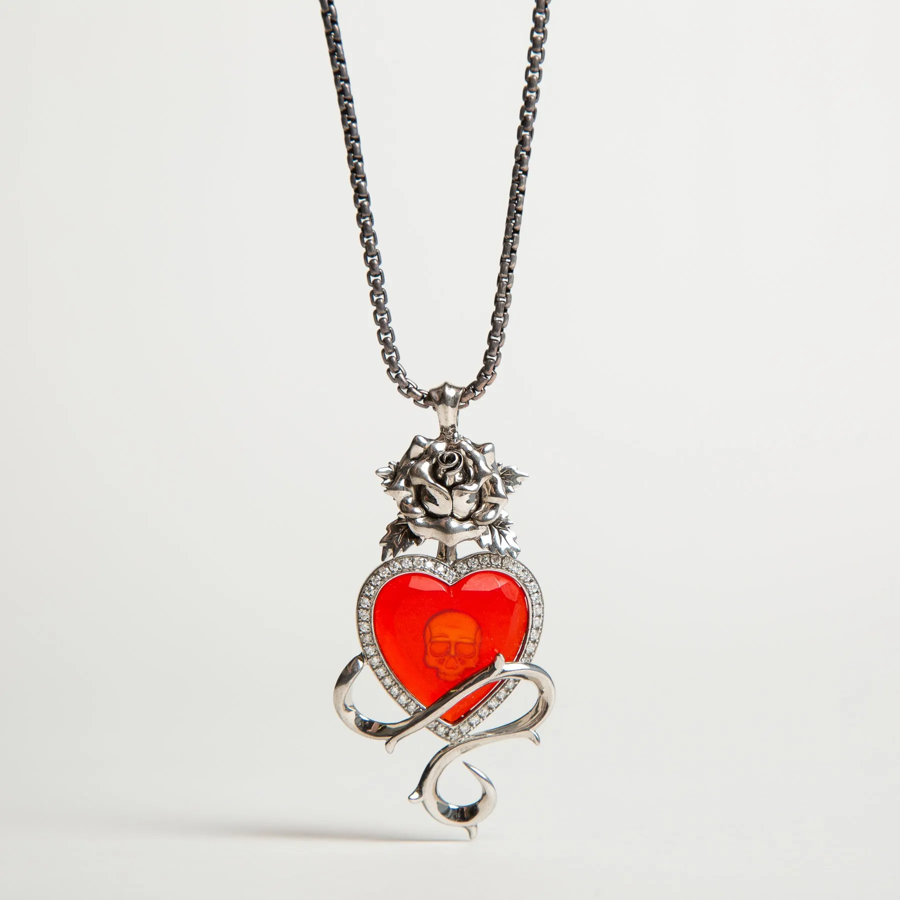 STEPHEN WEBSTER | GARNET DIAMOND HEART PENDANT