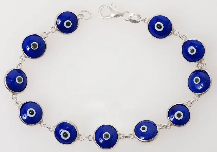 Sterling Evil Eye Bracelet