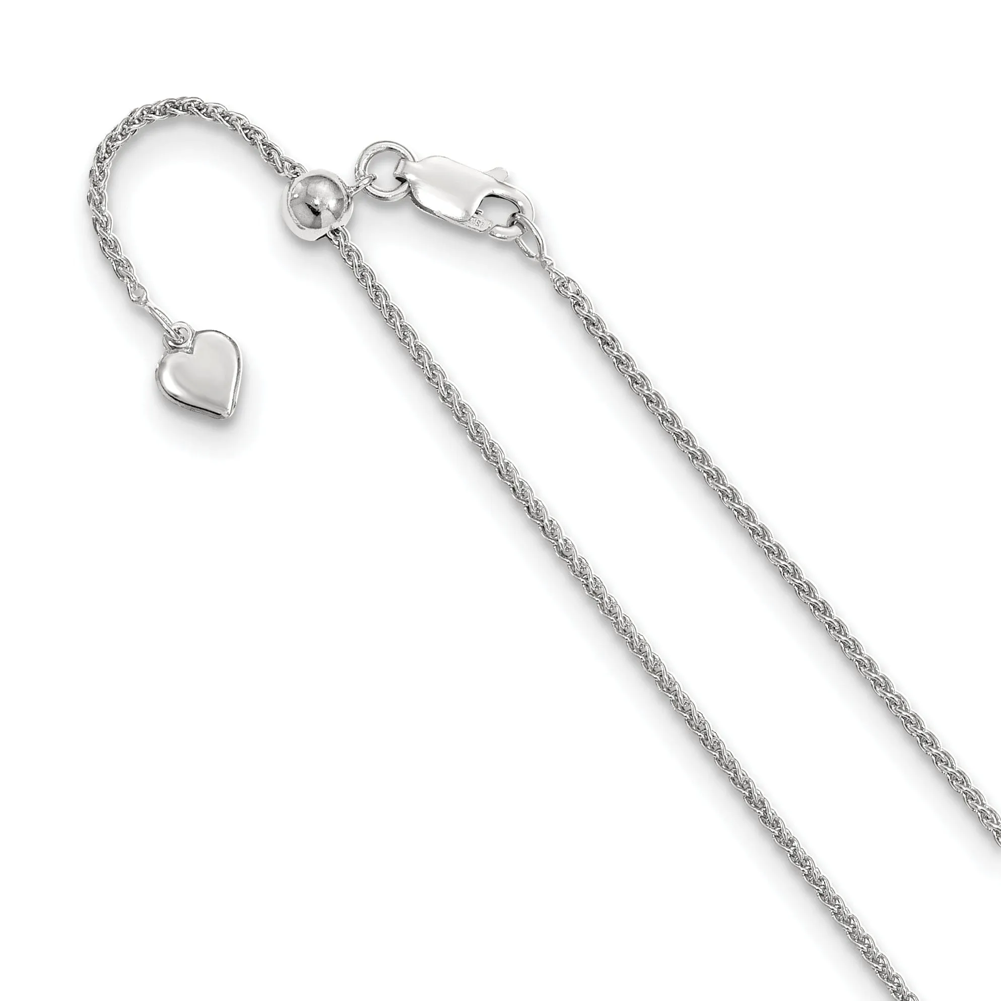 Sterling Silver 1.5 mm Adjustable Spiga Chain