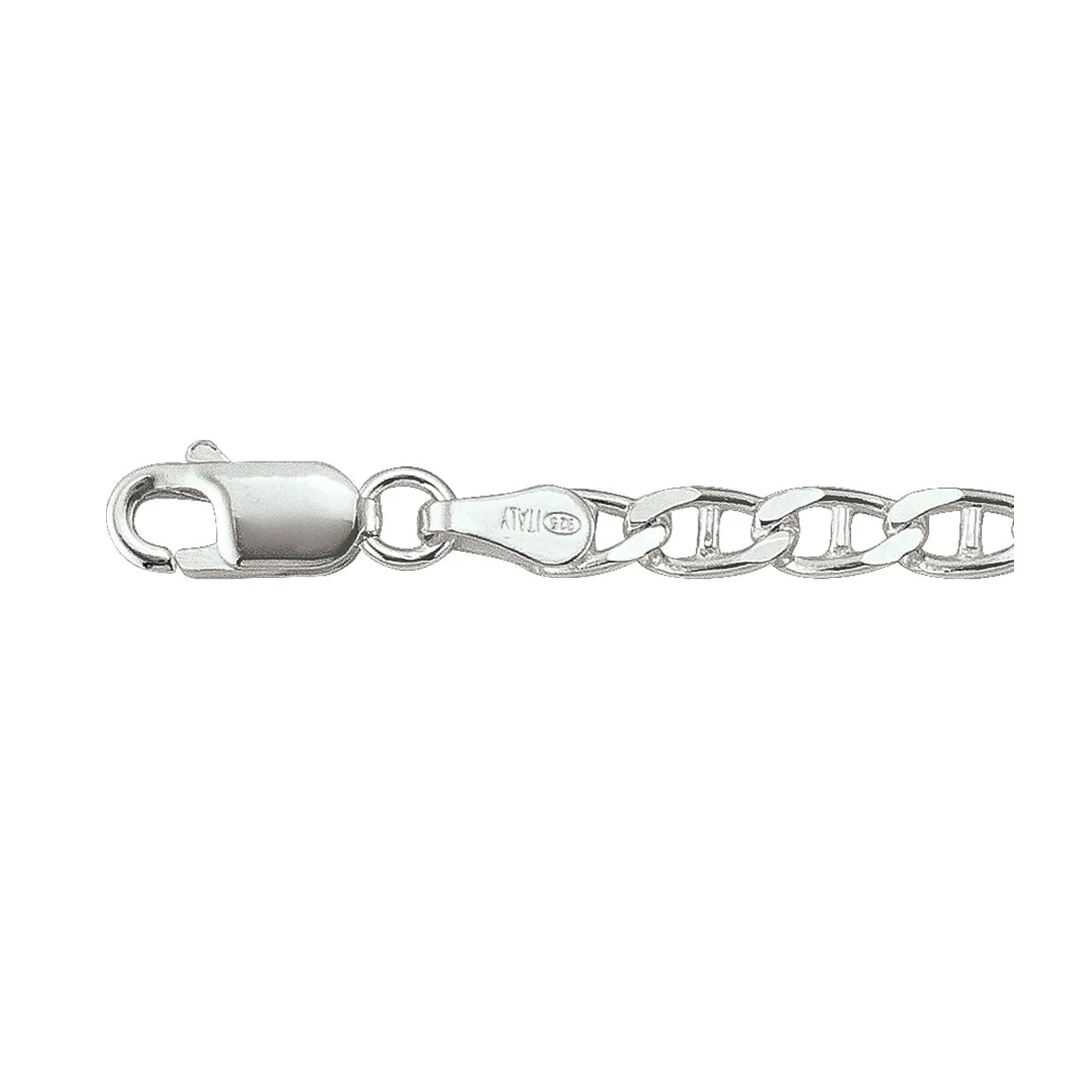 Sterling Silver (3.3mm) Anchor Marine Link Bracelet 7"