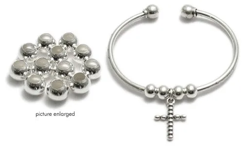 Sterling Silver BIG HOLE SPACER BEADS. 7mm. Packet of 12.