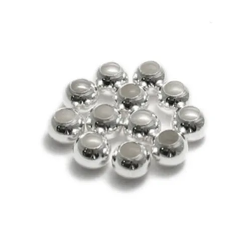 Sterling Silver BIG HOLE SPACER BEADS. 7mm. Packet of 12.