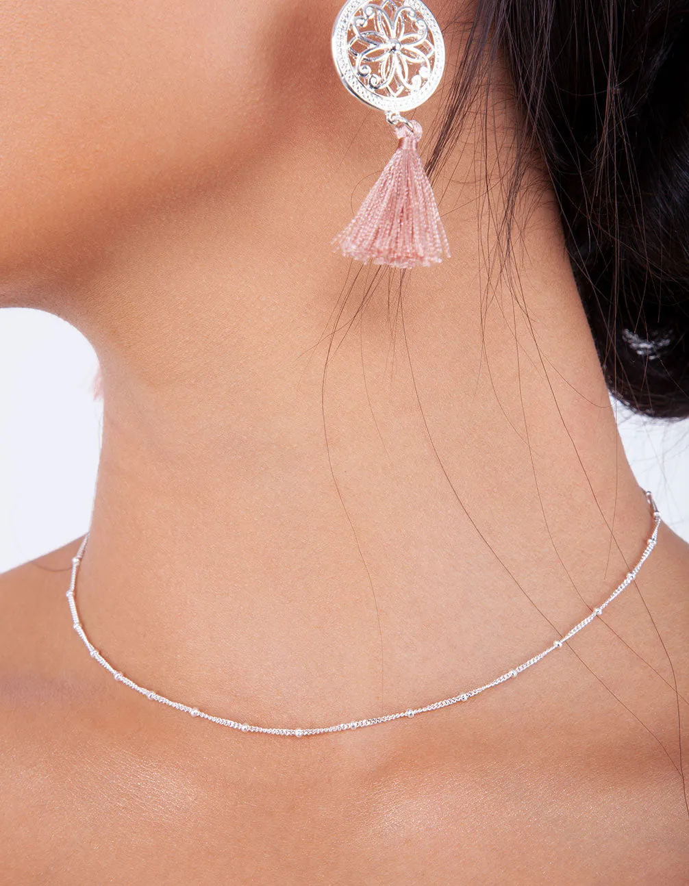 Sterling Silver Fine Ball Chain Choker