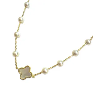 Sterling Silver Flora Pearl Station Bracelet