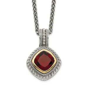 Sterling Silver Gold Garnet Necklace