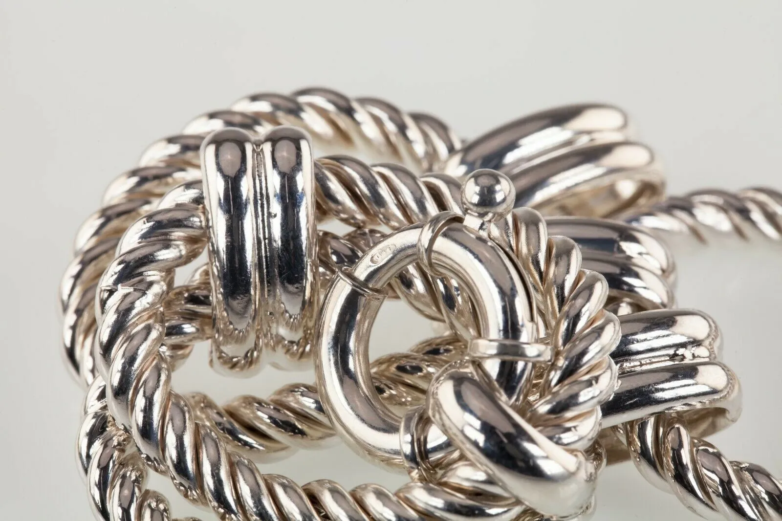 Sterling Silver Laso Oval Link Bracelet 7.50" Long