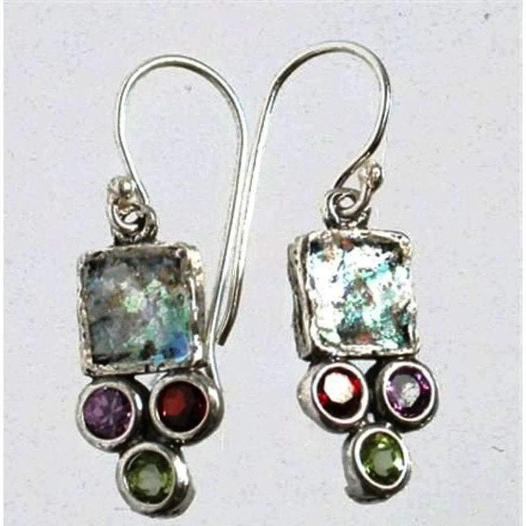 Sterling Silver Necklace, Roman glass jewelry