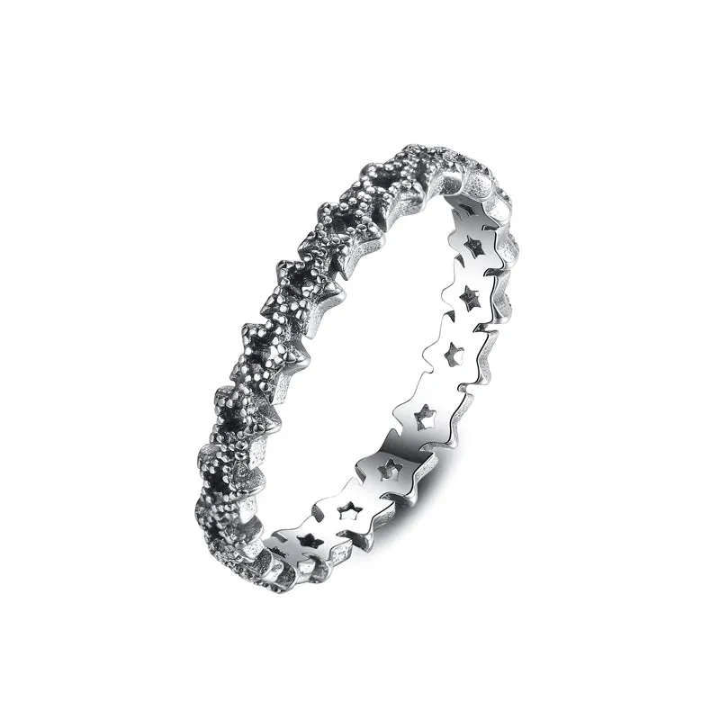 Sterling Silver Ring Love Heart Wishbone Crown Rings Crystal Rose Gold