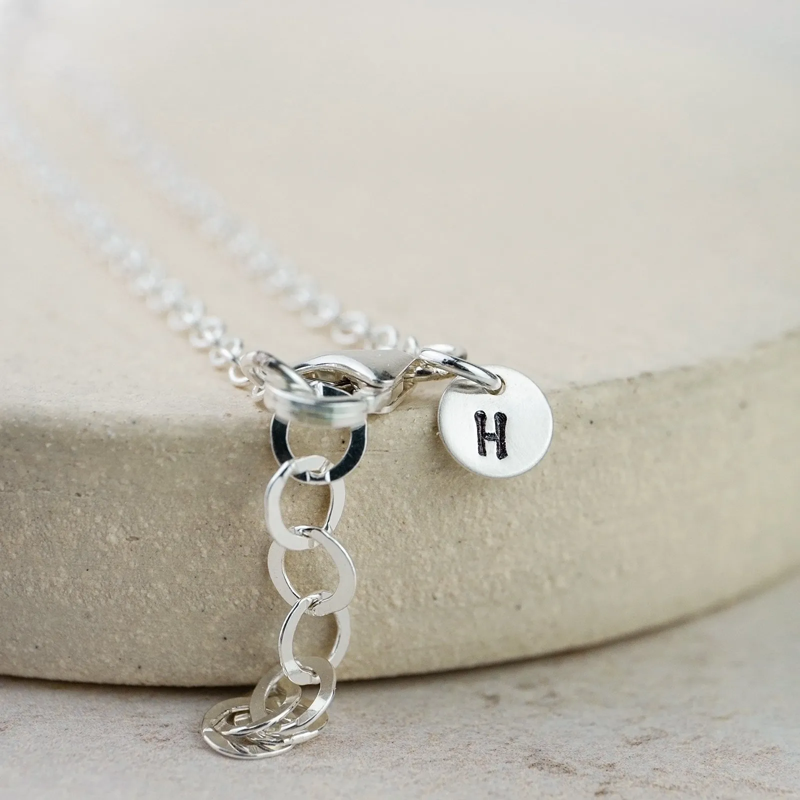 Sterling Silver Tilted Heart Charm Bracelet