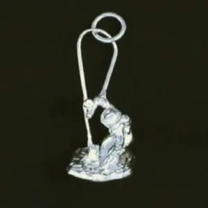 Sterling Silver Trout Fisherman Charm
