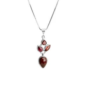 Stylish Petite Garnet Sterling Silver Necklace*