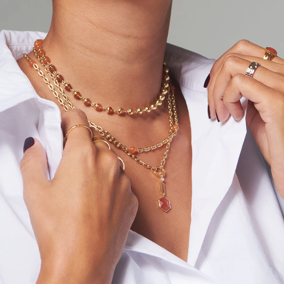 Suad Tramonto Necklace (Carnelian)