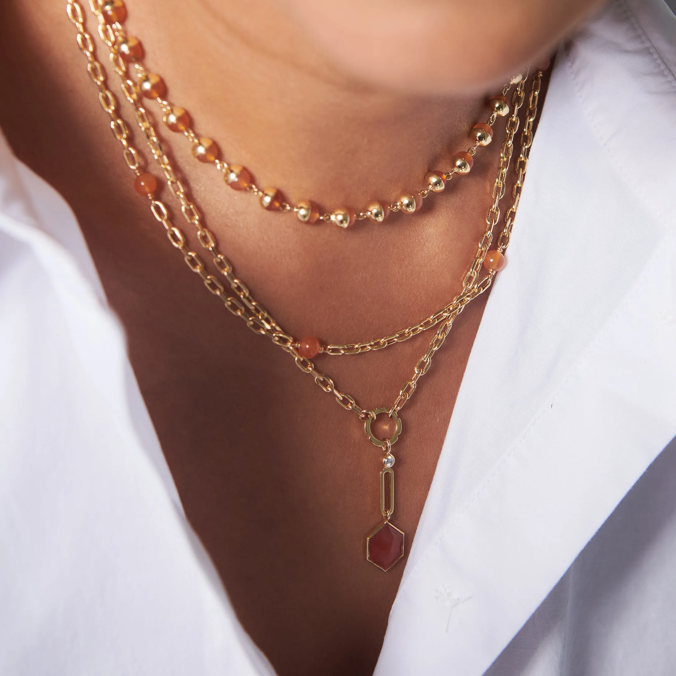 Suad Tramonto Necklace (Carnelian)