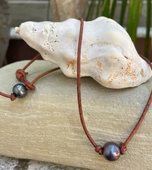Sunset Black Pearl Necklace