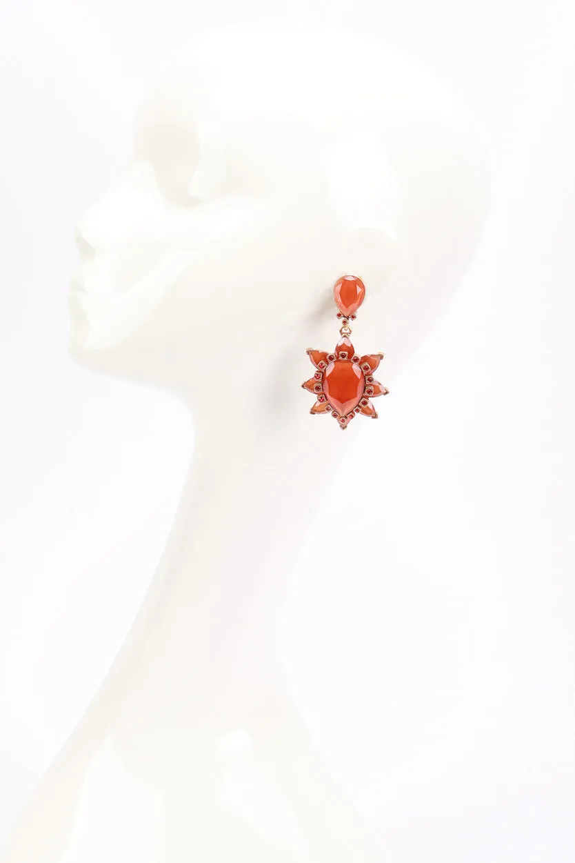 Sunset Cabochon Crystal Drop Earrings
