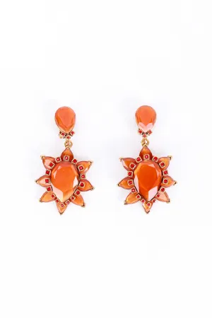 Sunset Cabochon Crystal Drop Earrings