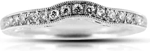 Sylvie Contoured Pave Diamond Wedding Band