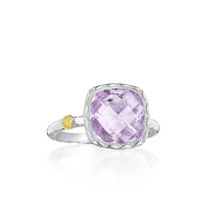 Tacori Crescent Embrace Cushion Rose Amethyst Gem Ring