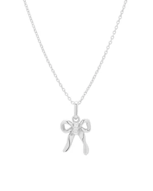 Take A Bow Pendant Necklace - Sterling Silver