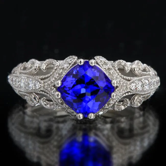 Tanzanite Antique Styled Ring 1.93 Carat