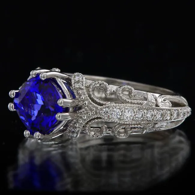 Tanzanite Antique Styled Ring 1.93 Carat