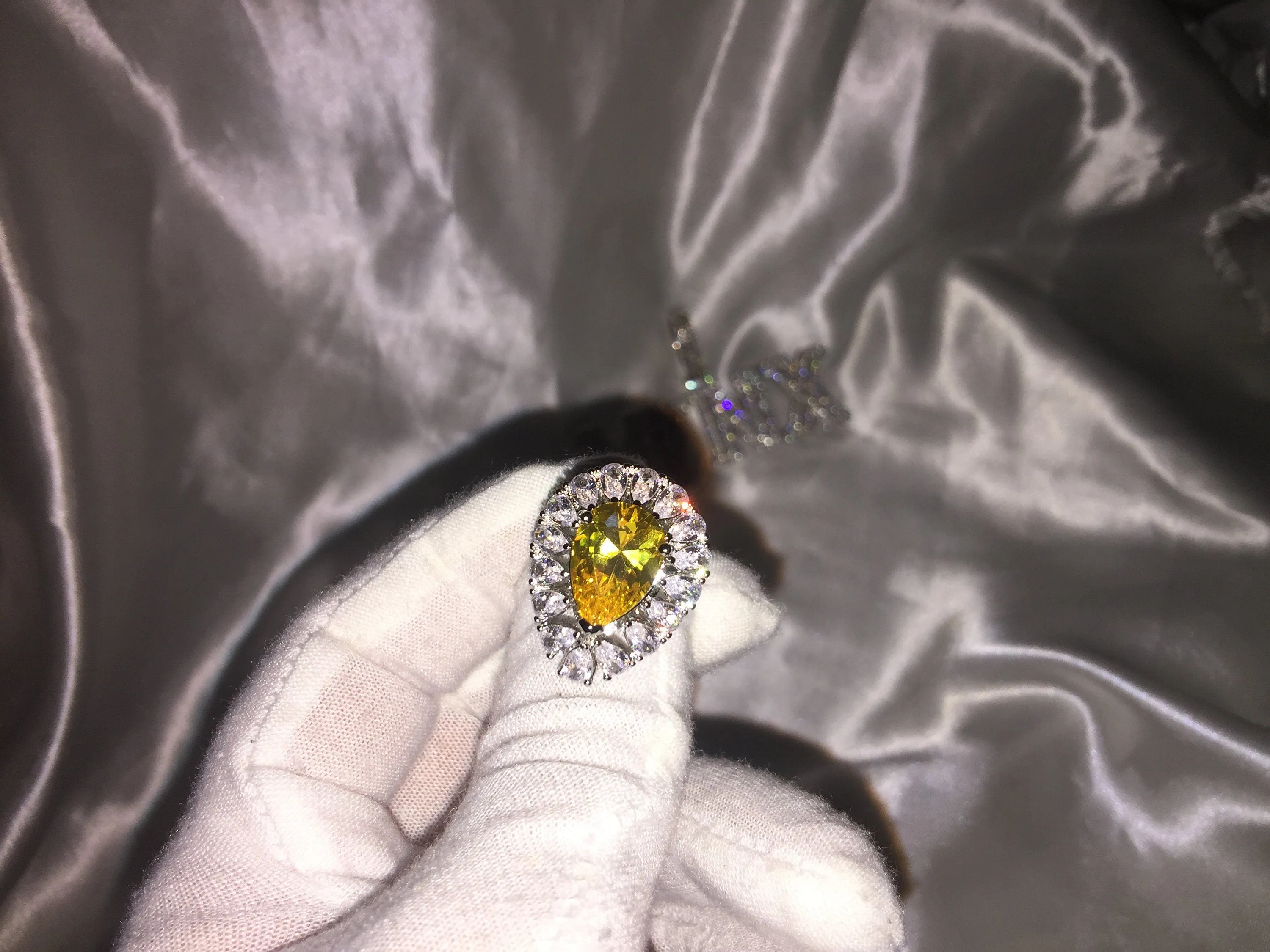 Teardrop Ring | Yellow Diamond Ring | Yellow Diamond Engagement Ring | Pear Shape Ring | Pear Engagement Ring | Womens Wedding Ring