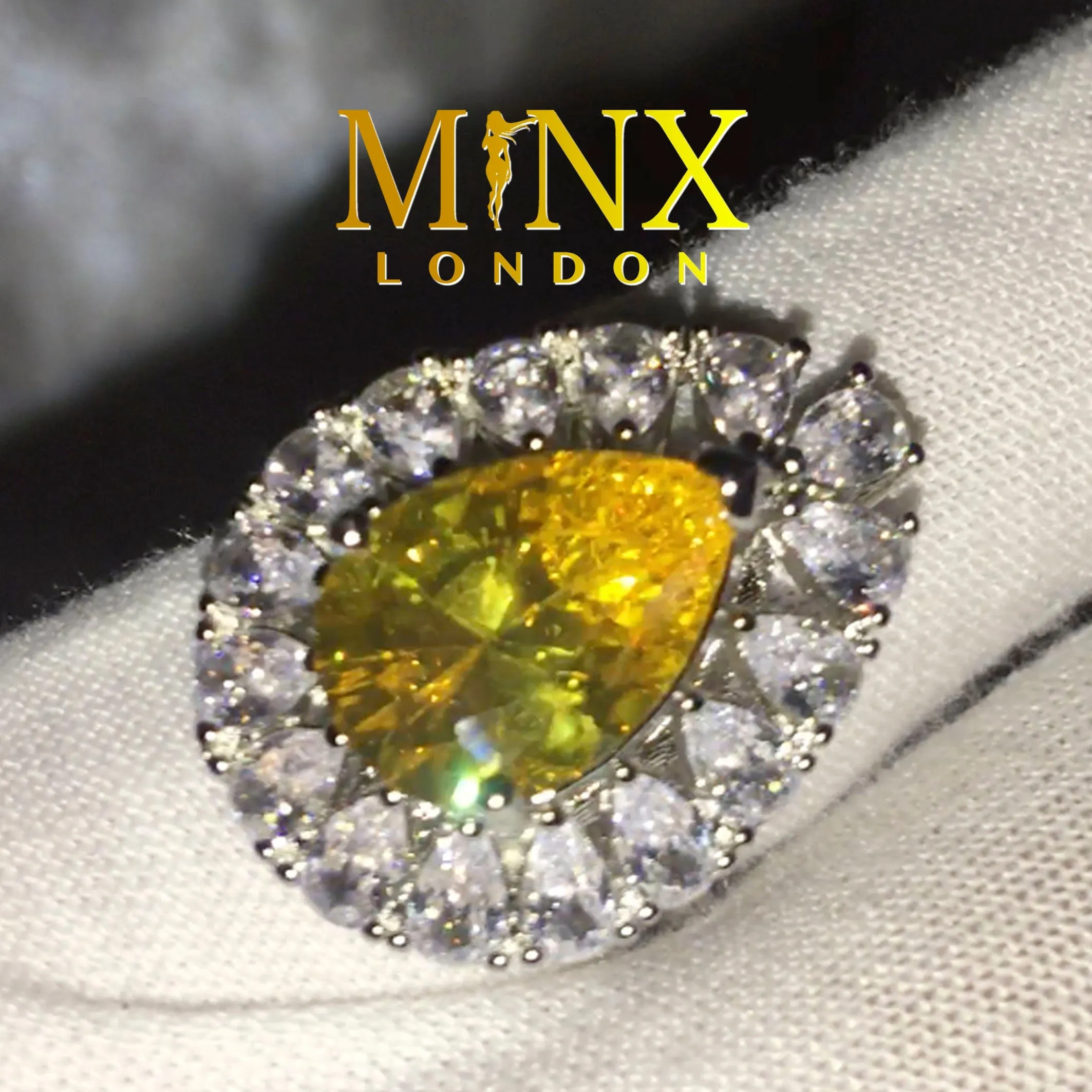 Teardrop Ring | Yellow Diamond Ring | Yellow Diamond Engagement Ring | Pear Shape Ring | Pear Engagement Ring | Womens Wedding Ring