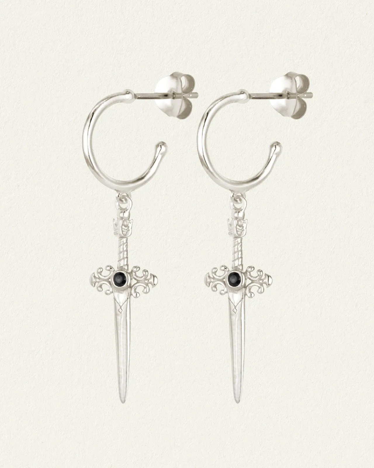 TEMPLE OF THE SUN: THEMIS EARRINGS - BLUE SAPPHIRE - SILVER