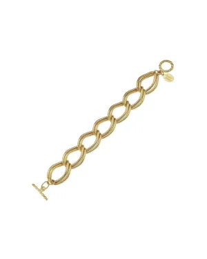 Textured Double Link Chain Bracelet