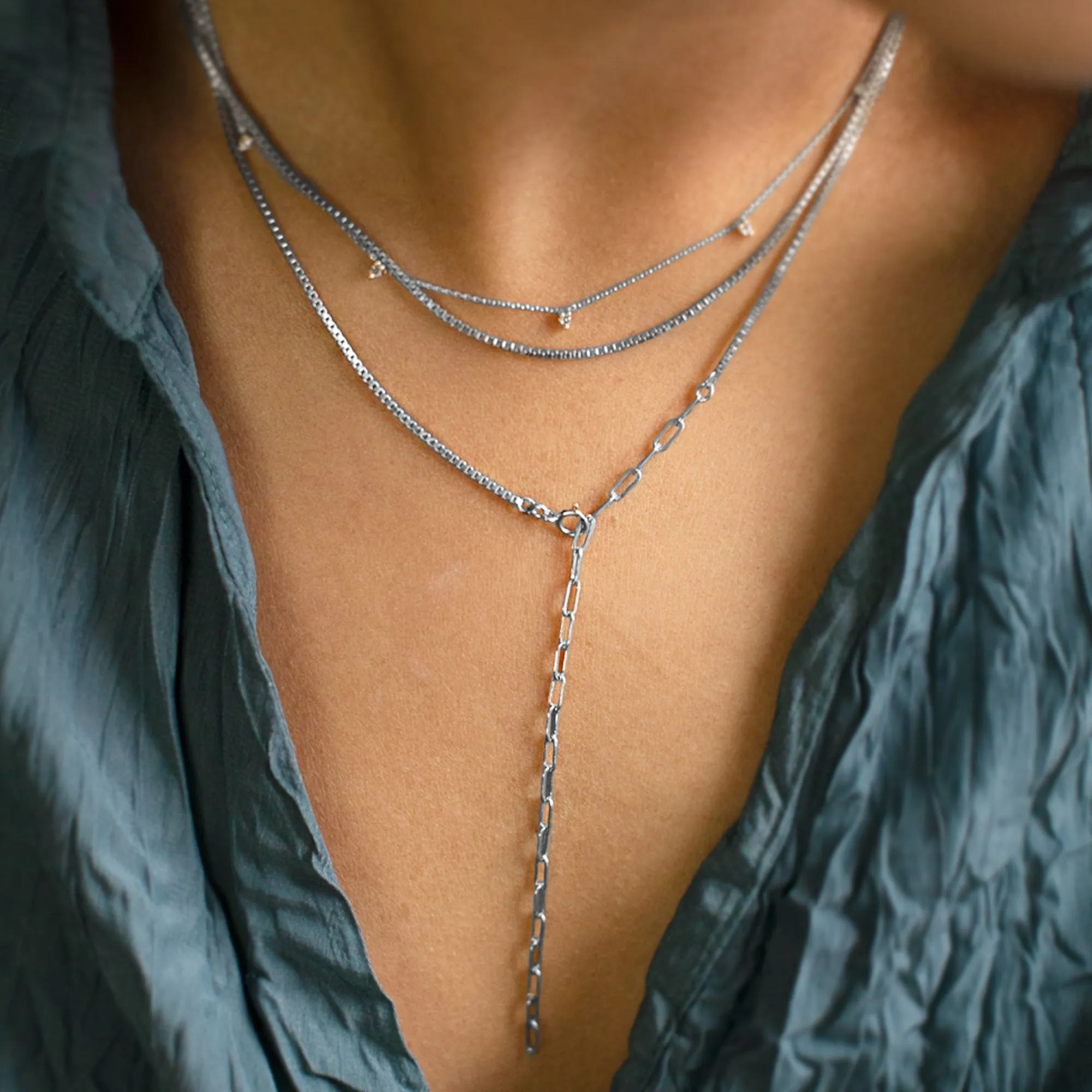 The 4-in-1 Cable Chain Necklace | 14K White Gold