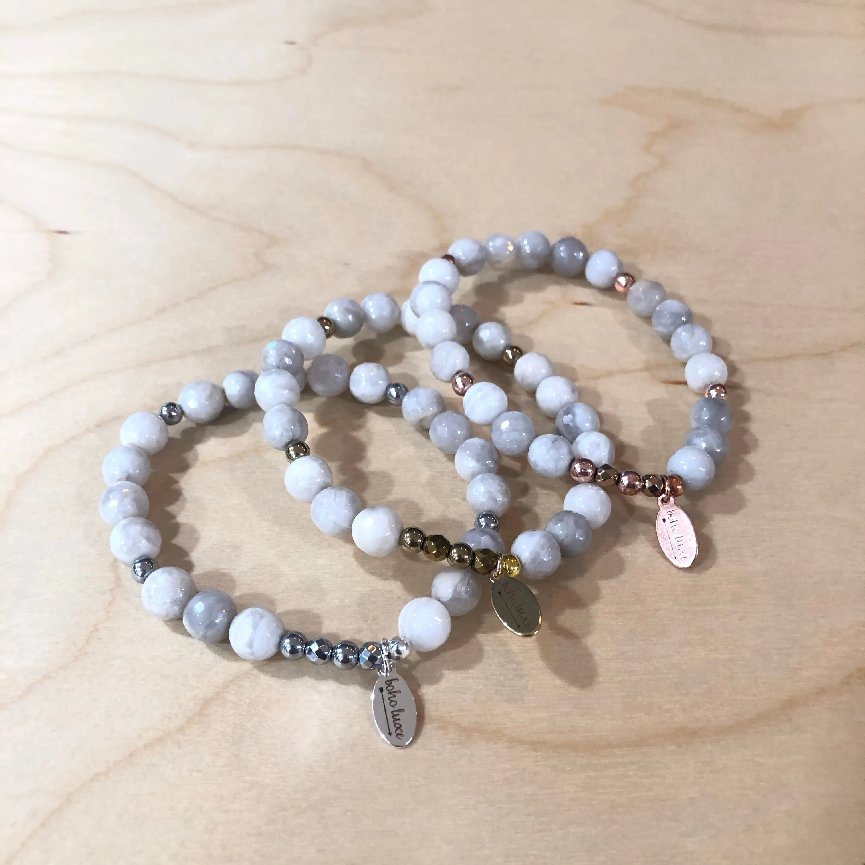 The Kathryn  - mystic white agate