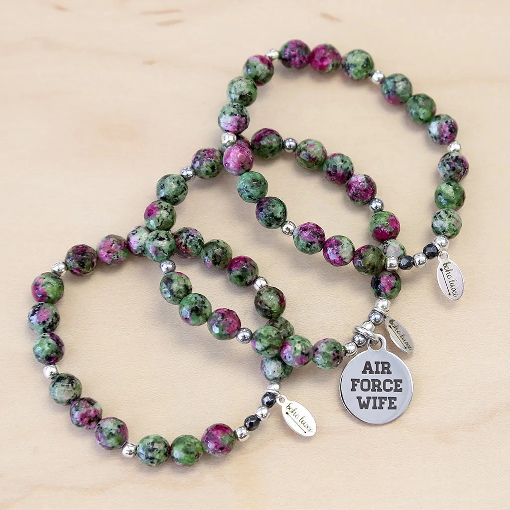 The Riley - Ruby Zoisite Bracelet