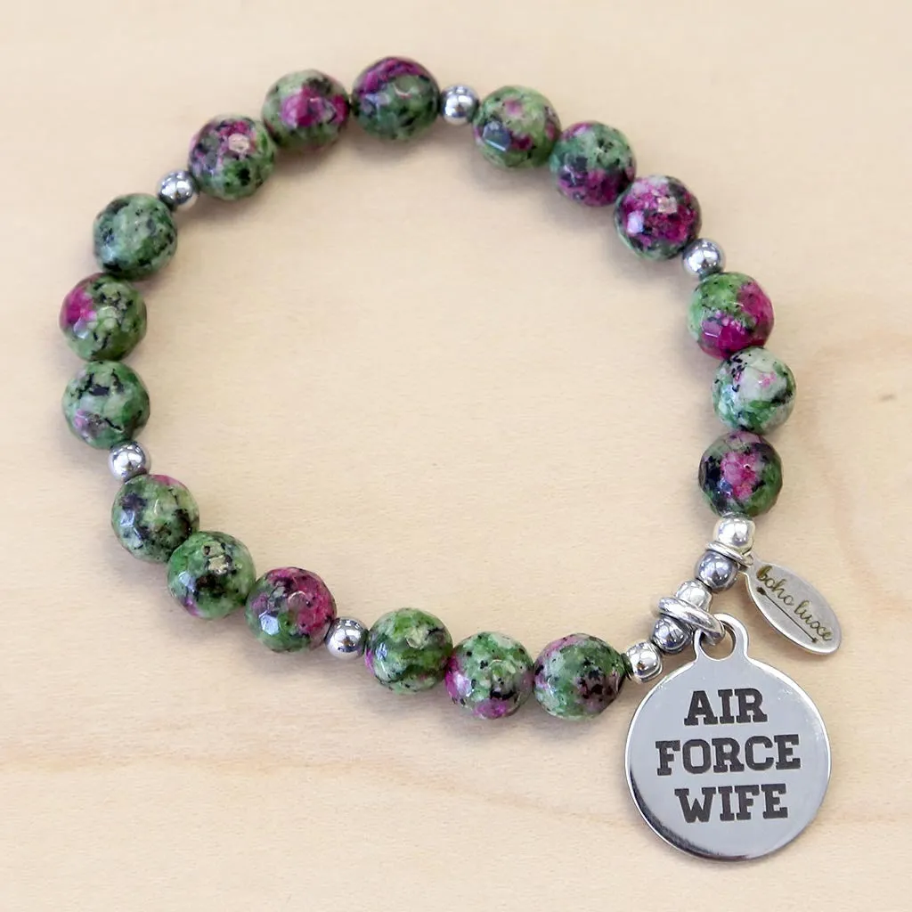 The Riley - Ruby Zoisite Bracelet
