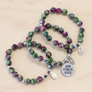 The Riley - Ruby Zoisite Bracelet