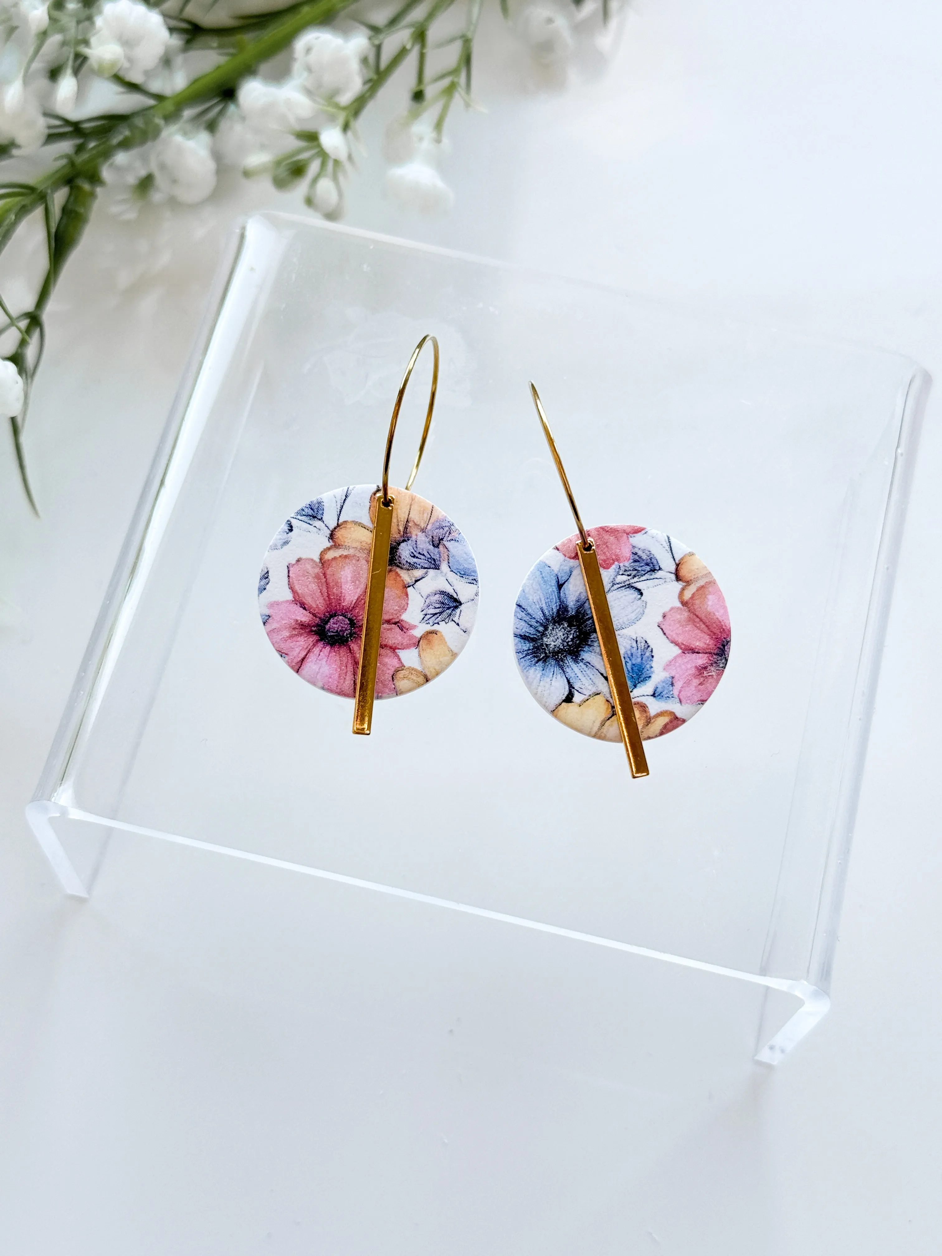 The Ruby Floral Hoops