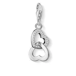 Thomas Sabo Charm Club Sterling Silver Zirconia Interlocking Hearts Charm