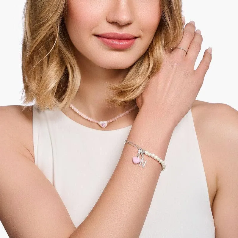 Thomas Sabo Charm Pendant - Pink Heart Silver